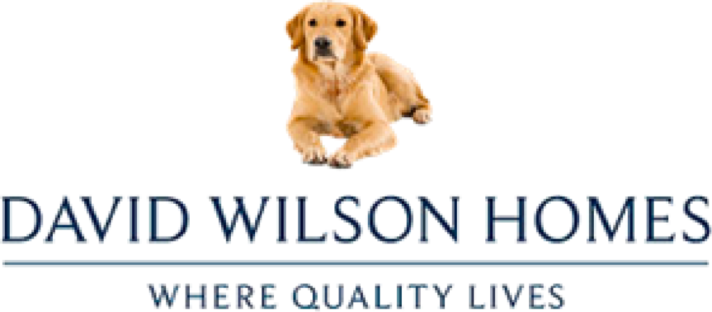 Logo of client David Wilson Homes, whose site underwent preparatory earthworks to facilitate their proposed residential development.