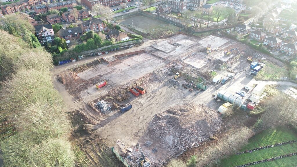 The Lioncourt Homes site during earthworks. The former school buildings have been demolished and has created more space for future development projects.