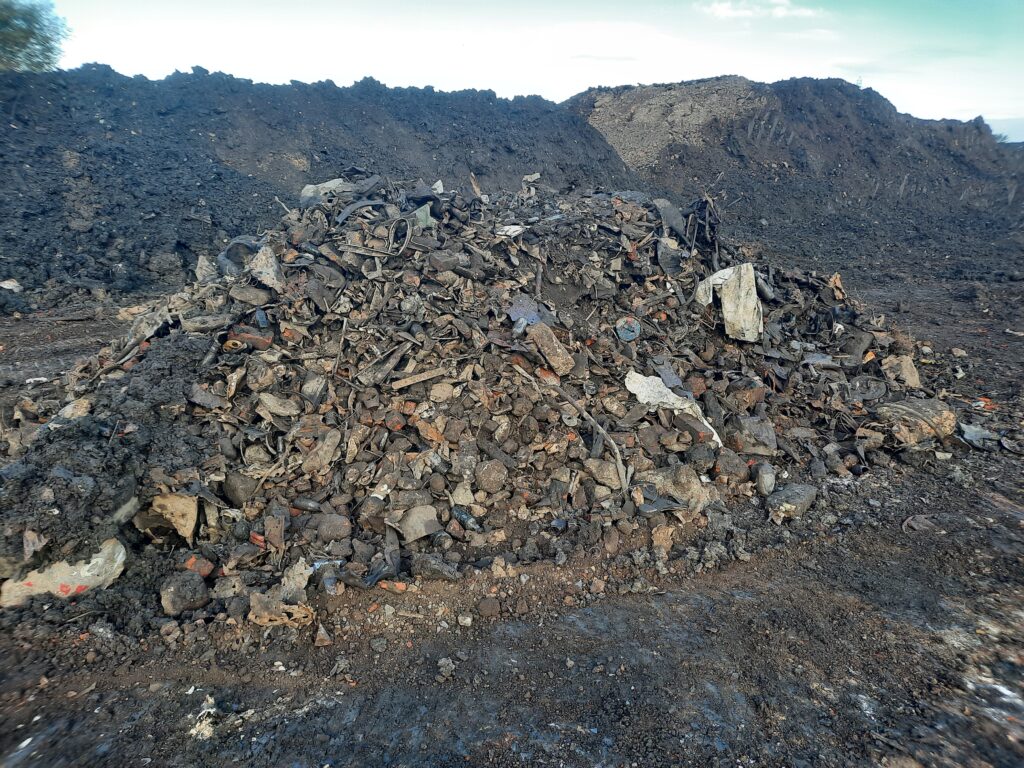 Pile of debris and contaminated waste surfaced from remediation completed by remediation contractor BSH.